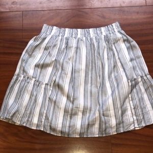 LOFT Blue and White Striped Skirt
